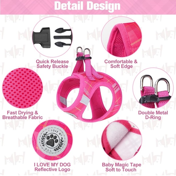 Small puppy/small dog or cat harness & leash set - Picture 2 of 8